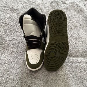 Jordan Sneakers in Black, White, and Hunter Green